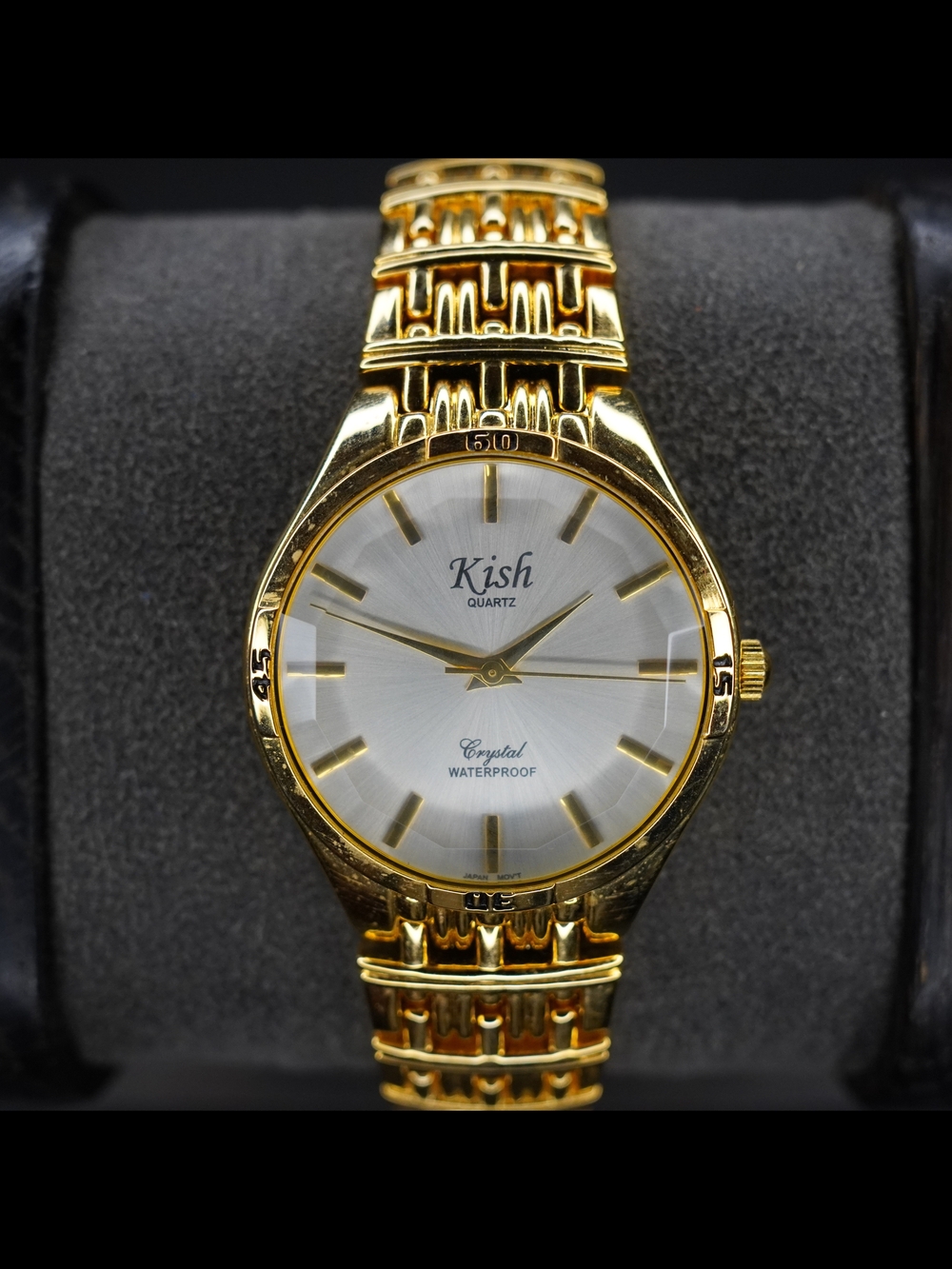 Kish KHT809 Quartz Gold-Tone Silver Dial Analog Wristwatch Japan Mov't
